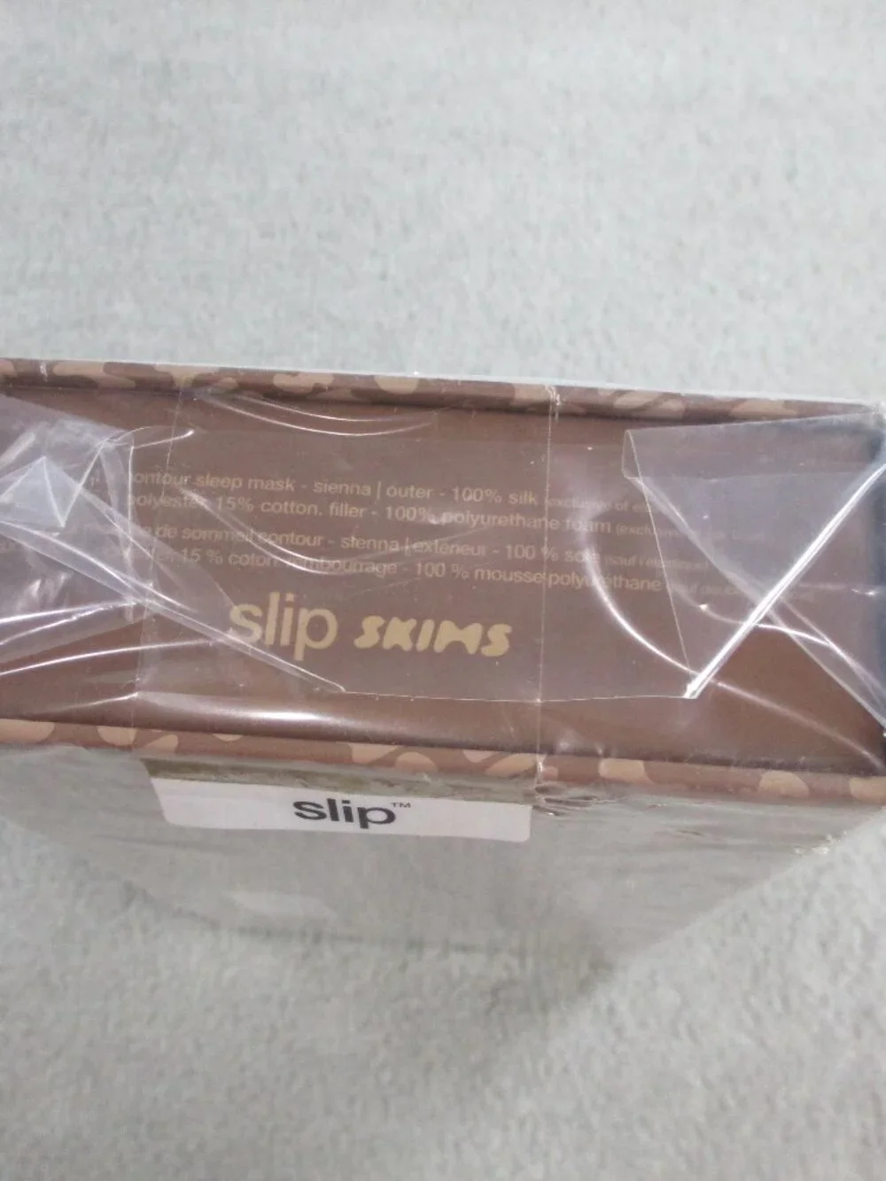 NEW Slip x Skims Contour Sleep Mask Sienna Brown Protect Eyelashes Sleeping NEW